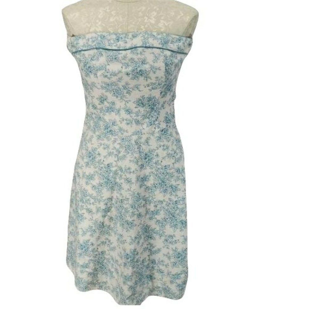 Teeze Me Teal small‎ Floral Strapless fitted Dress
